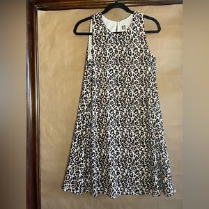 Anne Klein Black and White Sleeveless Halter Sundress